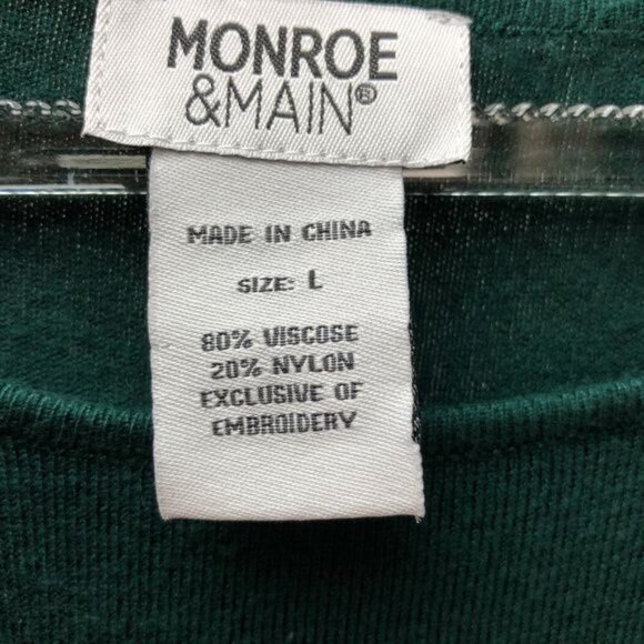 Monroe & Main Knitted Sweater Womens Size L Embroidered Roses Scoop Neck - Picture 8 of 8